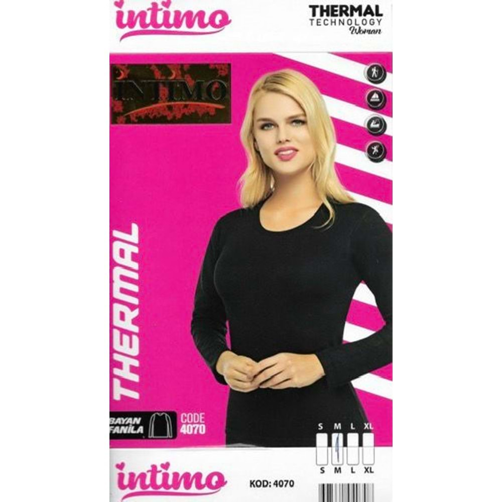 İNTİMO 4070 THERMAL BAYAN FANİLA - SİYAH - XL